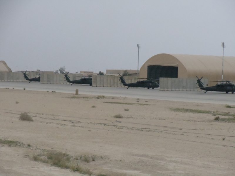 Taxiing Out At A Desert Airport